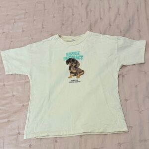Zara Cream Dog Graphic T-Shirt